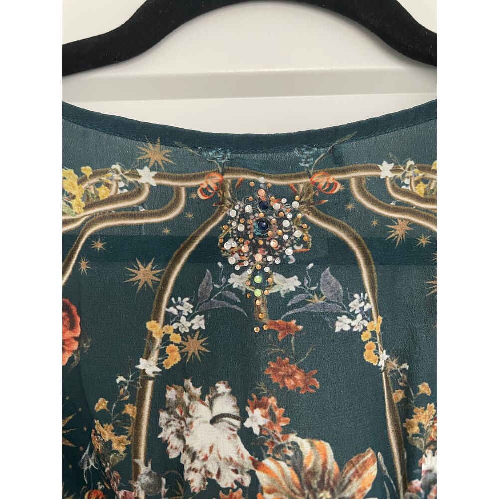 Camilla Silk Green Maxi Dress Size S - Picture 7 of 9